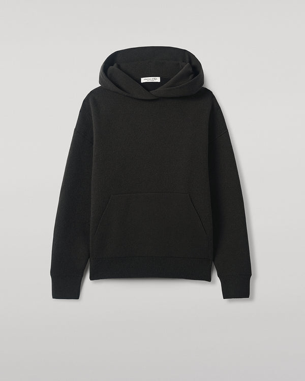 Johnstons Of Elgin Double-Face Black Cashmere Hoodie