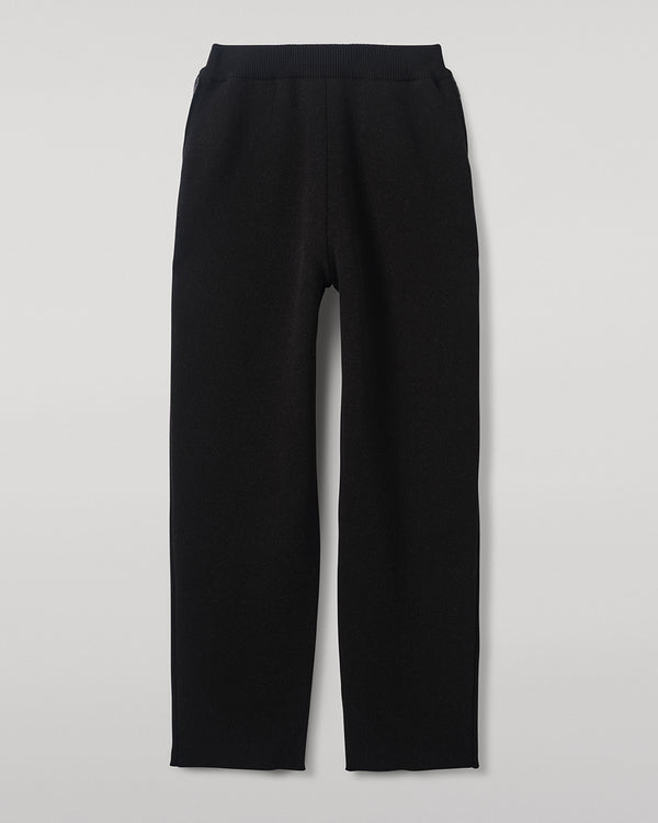 Johnstons Of Elgin Double Face Black Tapered Joggers