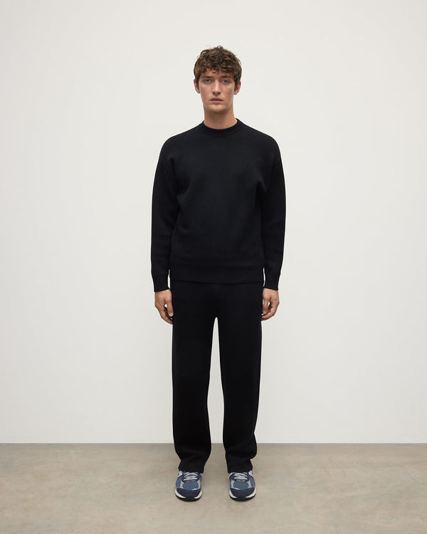 johnstons of elgin Double Face Black Tapered Joggers
