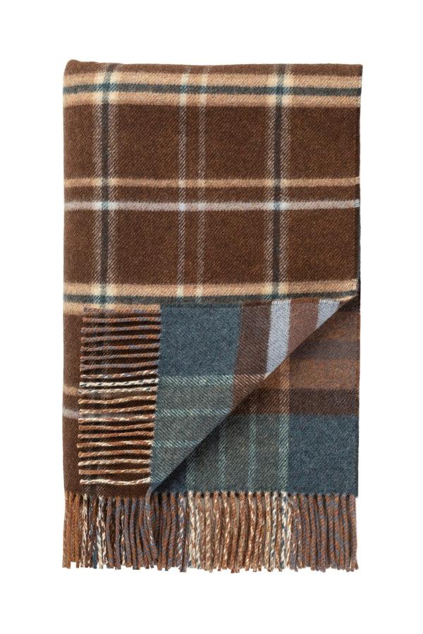 Johnstons Of Elgin Double Face Lambswool Brown Throw