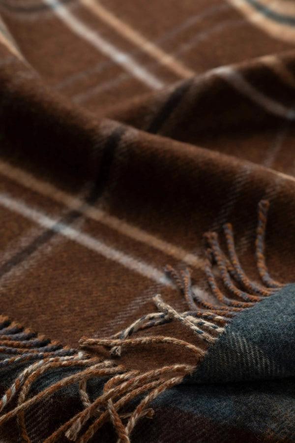 Johnstons Of Elgin Double Face Lambswool Brown Throw