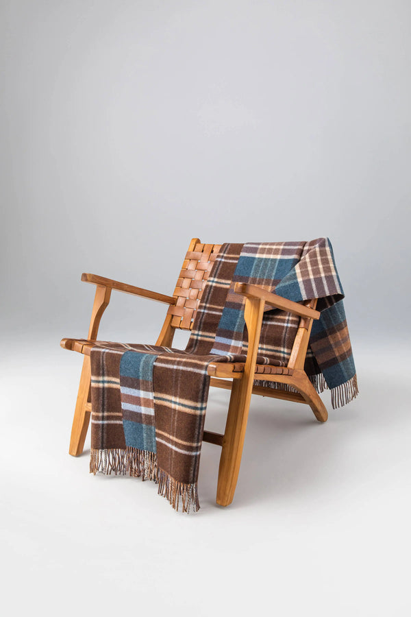 johnstons of elgin Double Face Lambswool Brown Throw