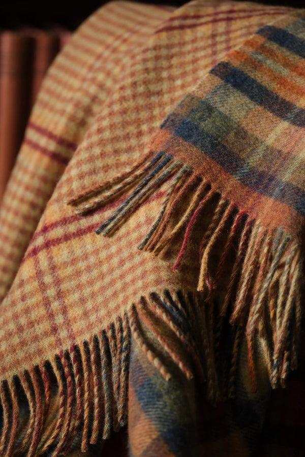 Johnstons Of Elgin Double Face Lambswool Brown Throw