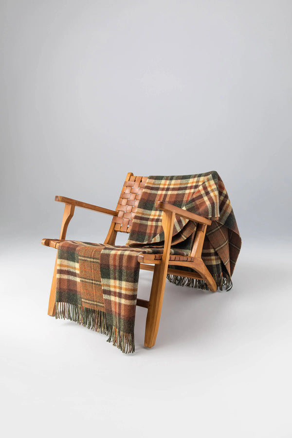 johnstons of elgin Double Face Lambswool Brown Throw