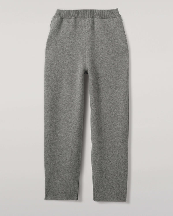 Johnstons Of Elgin Double Face Light Grey Tapered Joggers