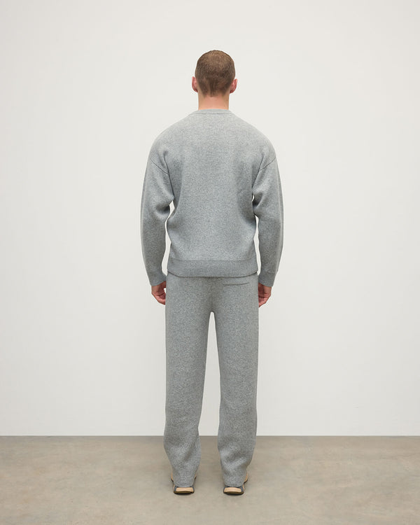 Johnstons Of Elgin Double Face Light Grey Tapered Joggers