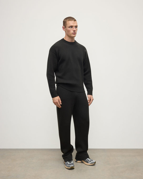 Johnstons Of Elgin Double Faced Dark Grey Tapered Joggers