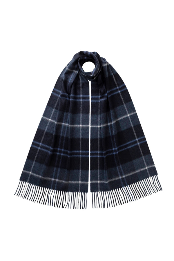 johnstons of elgin Fife Modern Tartan Wide Cashmere Scarf