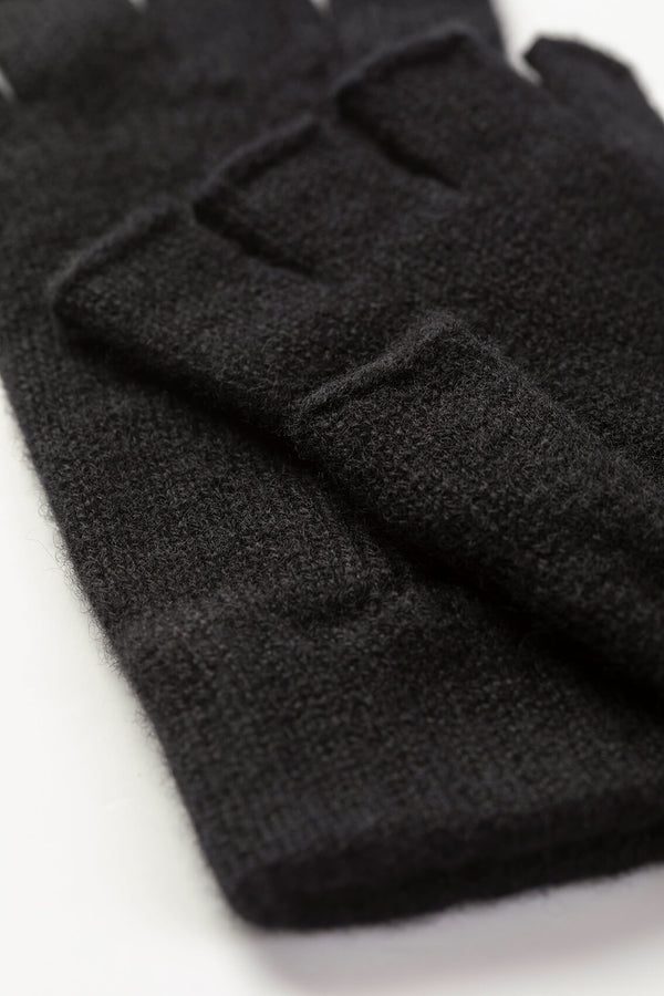 Johnstons Of Elgin Fingerless Black Cashmere Gloves