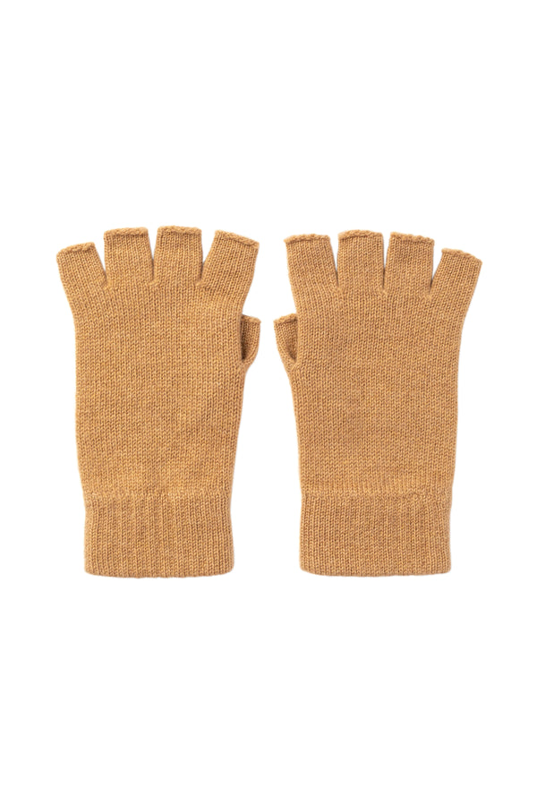 johnstons of elgin Fingerless Camel Cashmere Gloves