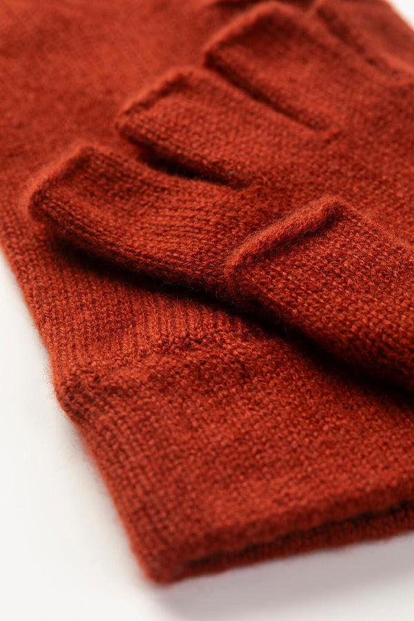 Johnstons Of Elgin Fingerless Dark Red Cashmere Gloves
