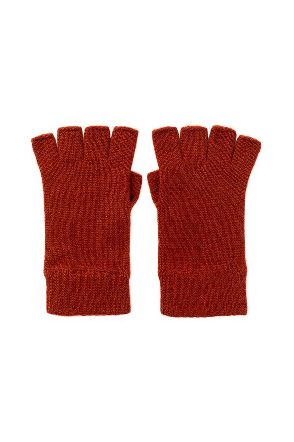 johnstons of elgin Fingerless Dark Red Cashmere Gloves