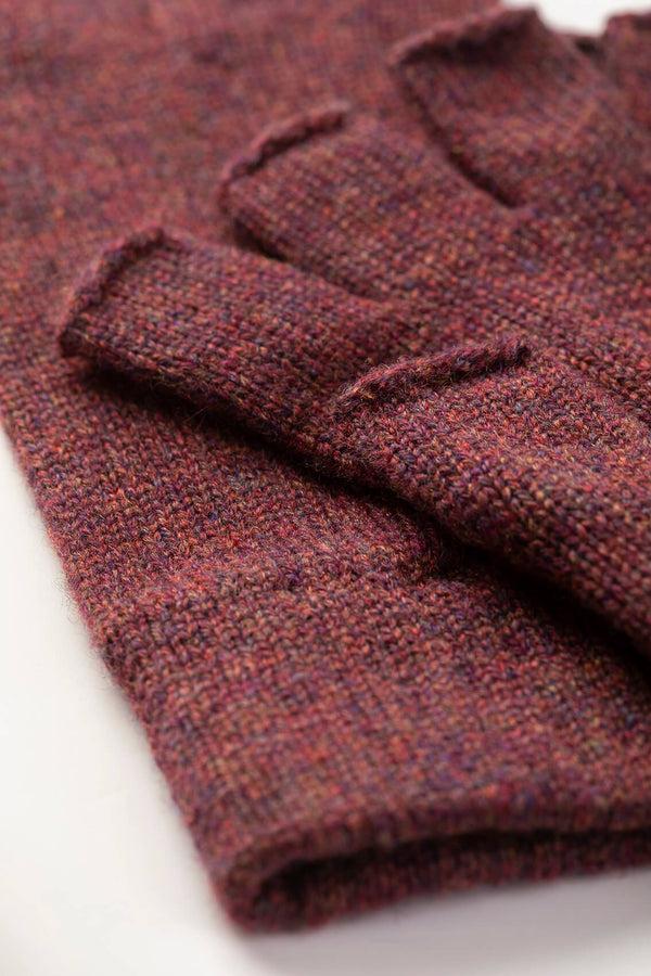 Johnstons Of Elgin Fingerless Purple Cashmere Gloves