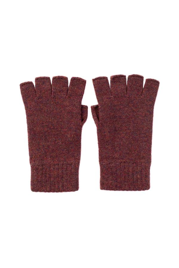 johnstons of elgin Fingerless Purple Cashmere Gloves