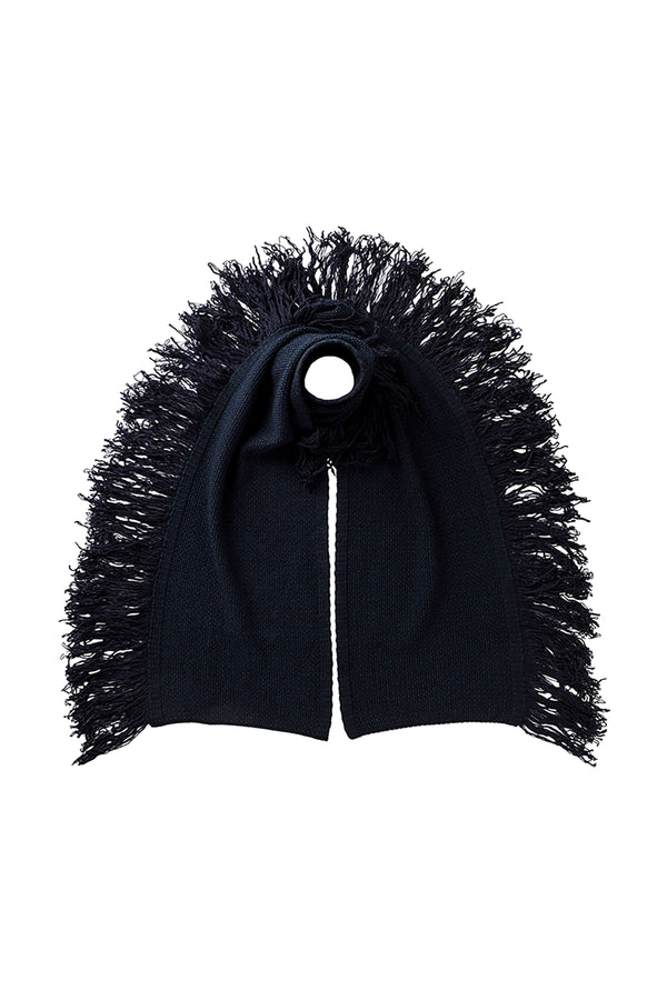 johnstons of elgin Fringed Cashmere Dark Navy Scarf