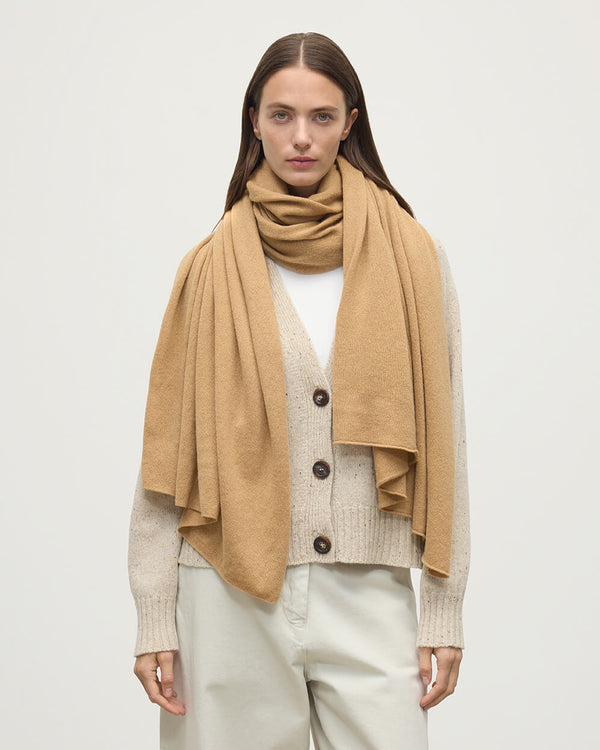 Johnstons Of Elgin Gauzy Cashmere Camel Travel Stole