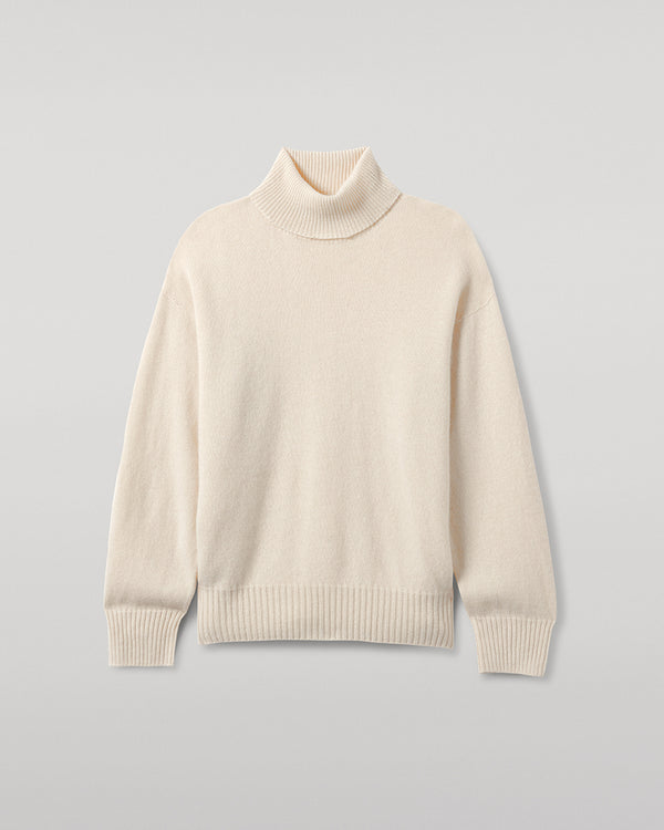 Johnstons Of Elgin Gauzy Cashmere Cream Roll Neck Jumper