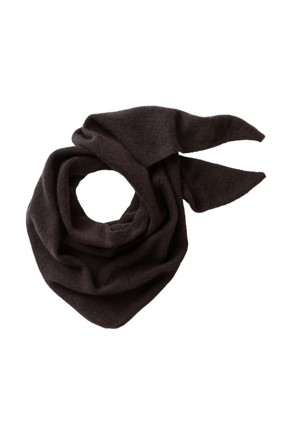 johnstons of elgin Gauzy Cashmere Dark Brown Triangle Neck Tie