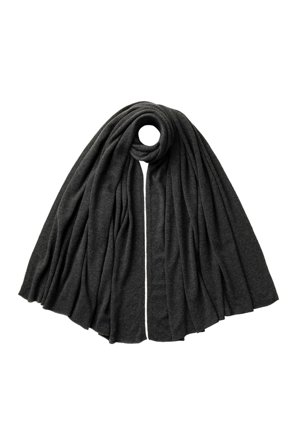 johnstons of elgin Gauzy Cashmere Dark Grey Travel Stole