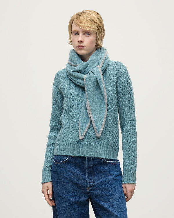 Johnstons Of Elgin Gauzy Cashmere Green Diamond Scarf