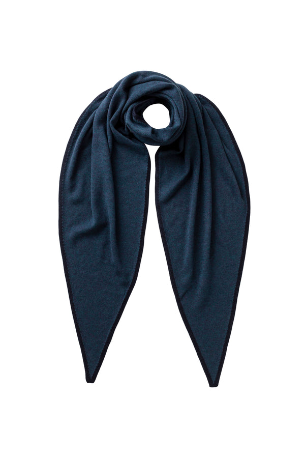 johnstons of elgin Gauzy Cashmere Navy Diamond Scarf