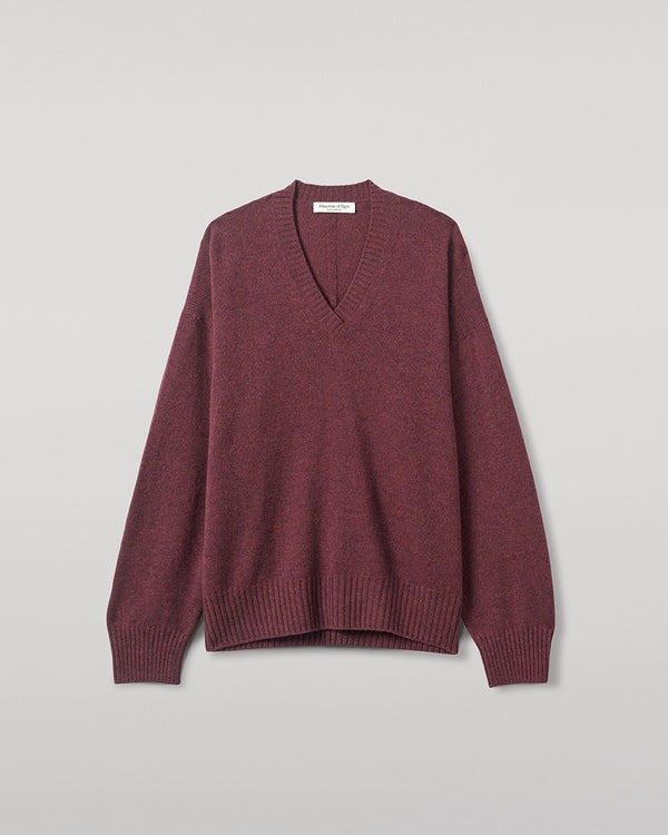 Johnstons Of Elgin Gauzy Cashmere Purple V Neck Jumper