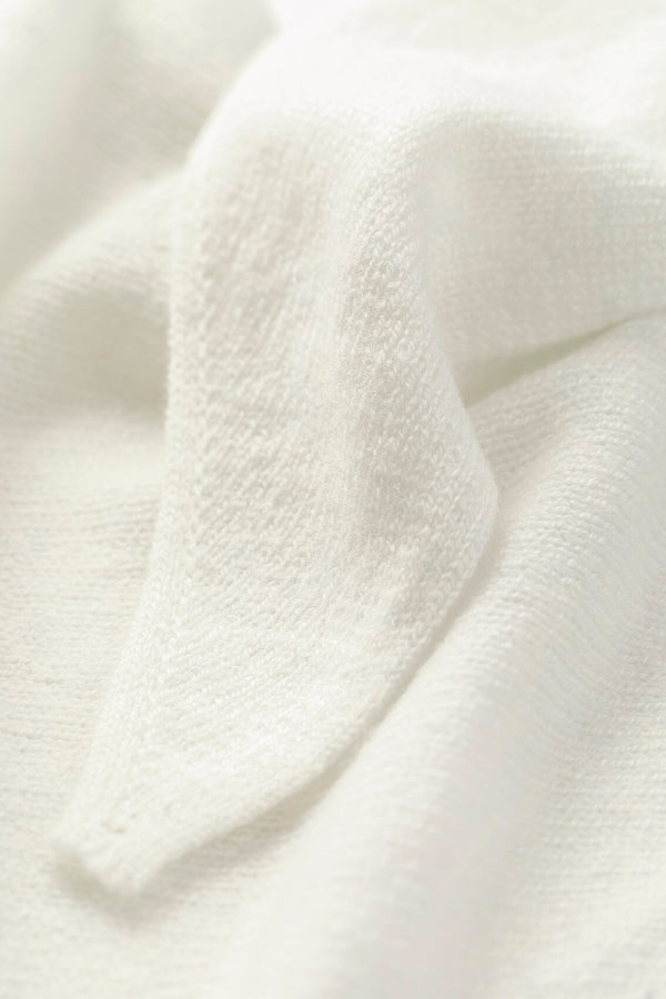 Johnstons Of Elgin Gauzy Cashmere White Triangle Neck Tie