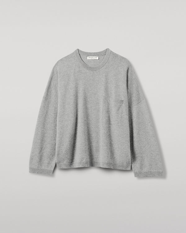 Johnstons Of Elgin Gauzy Pocket Light Grey Cashmere Jumper
