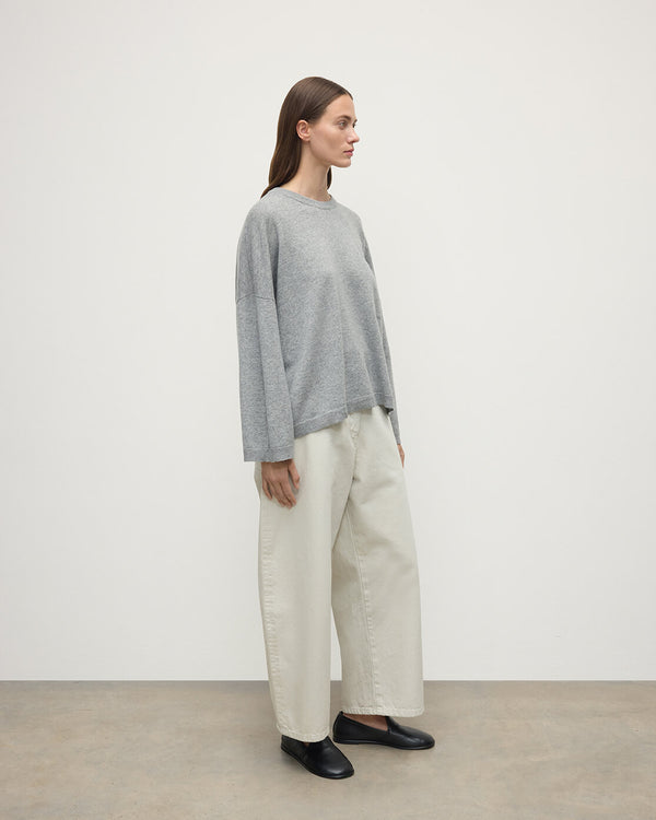 Johnstons Of Elgin Gauzy Pocket Light Grey Cashmere Jumper