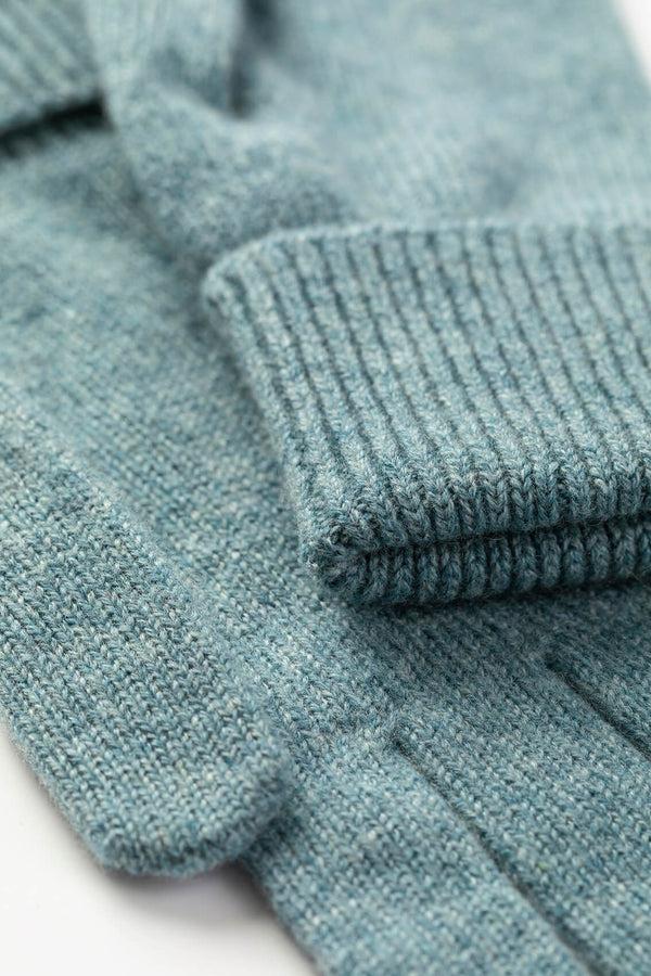 Johnstons Of Elgin Green Cashmere Gloves With Turnback Cuffs