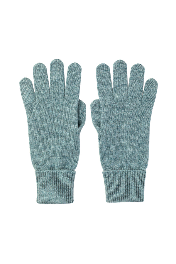 johnstons of elgin Green Cashmere Gloves with Turnback Cuffs