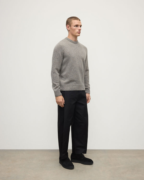 Johnstons Of Elgin Grey Donegal Cashmere Marl Jumper