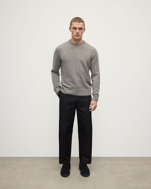 johnstons of elgin Grey Donegal Cashmere Marl Jumper