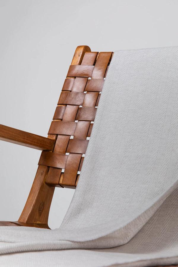 Johnstons Of Elgin Herringbone Merino Light Grey Throw