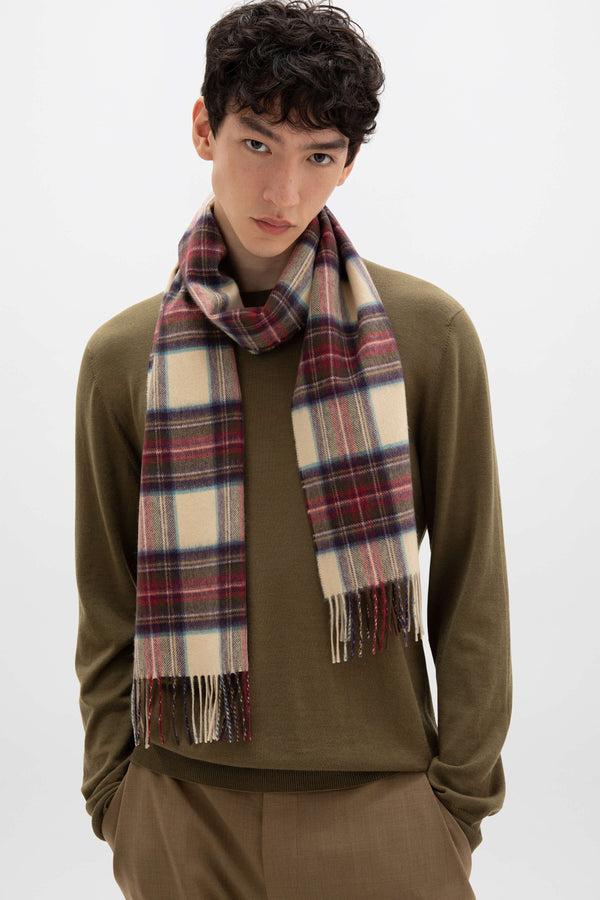 Johnstons Of Elgin Hessian Dress Stewart Tartan Cashmere Scarf