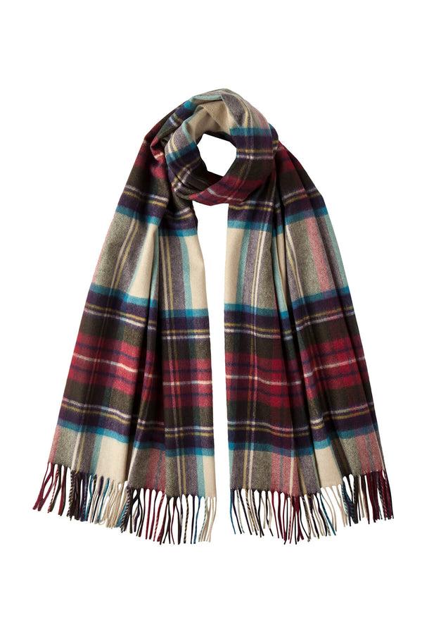 johnstons of elgin Hessian Dress Stewart Tartan Cashmere Stole