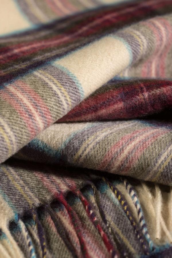 Johnstons Of Elgin Hessian Dress Stewart Tartan Wide Cashmere Scarf