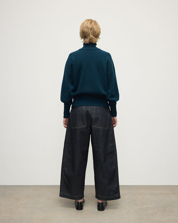 Johnstons Of Elgin High Neck Dark Green Cashmere Jumper