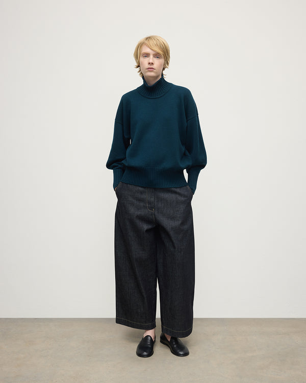 johnstons of elgin High Neck Dark Green Cashmere Jumper