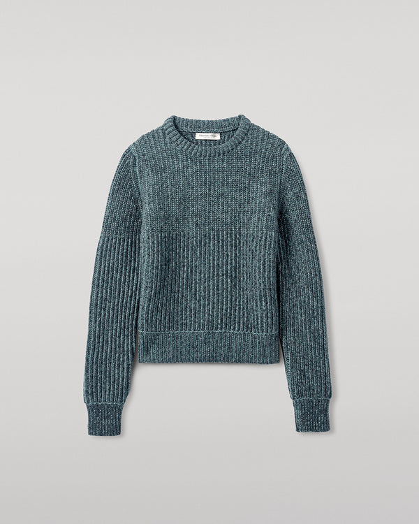 Johnstons Of Elgin High Neck Donegal Cashmere Blue Jumper