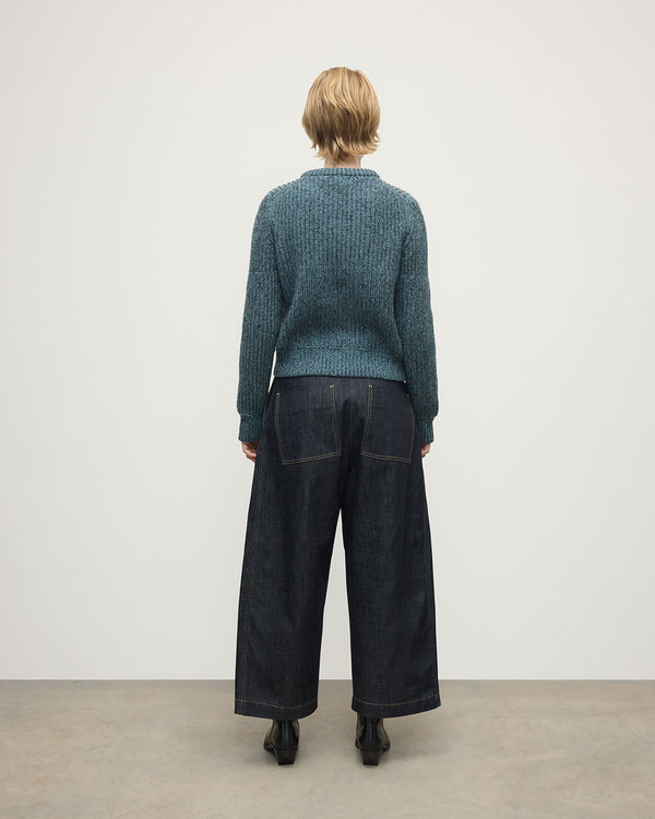 Johnstons Of Elgin High Neck Donegal Cashmere Blue Jumper