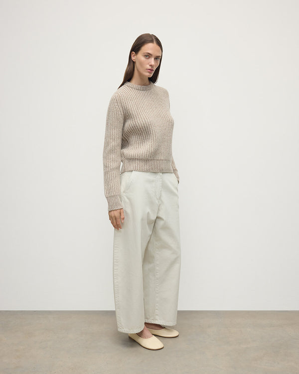 Johnstons Of Elgin High Neck Donegal Cashmere Cream Jumper