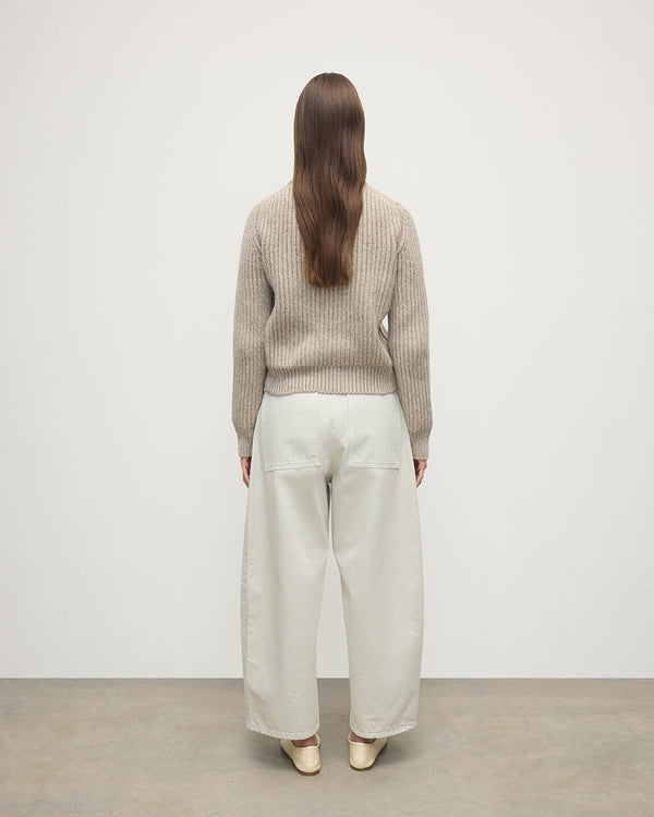 Johnstons Of Elgin High Neck Donegal Cashmere Cream Jumper