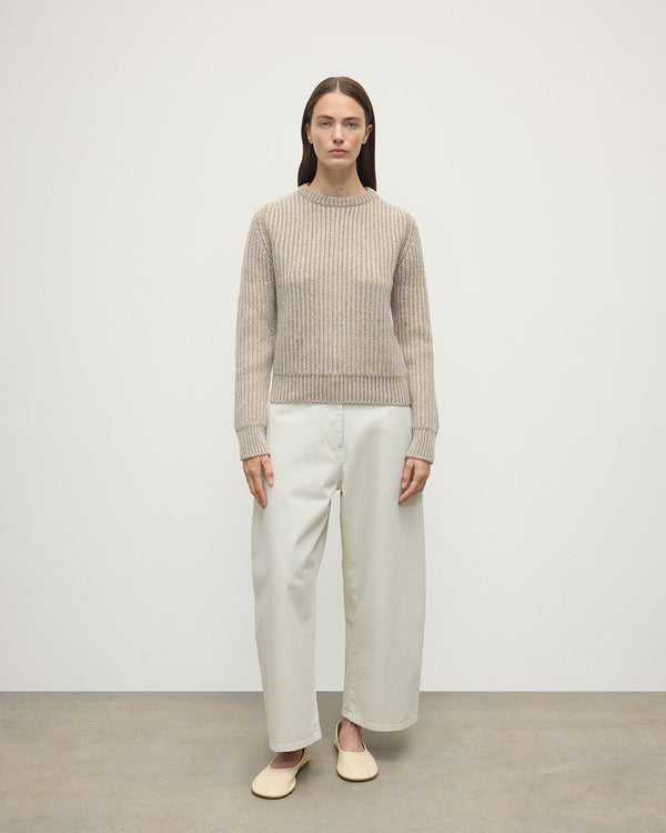 johnstons of elgin High Neck Donegal Cashmere Cream Jumper