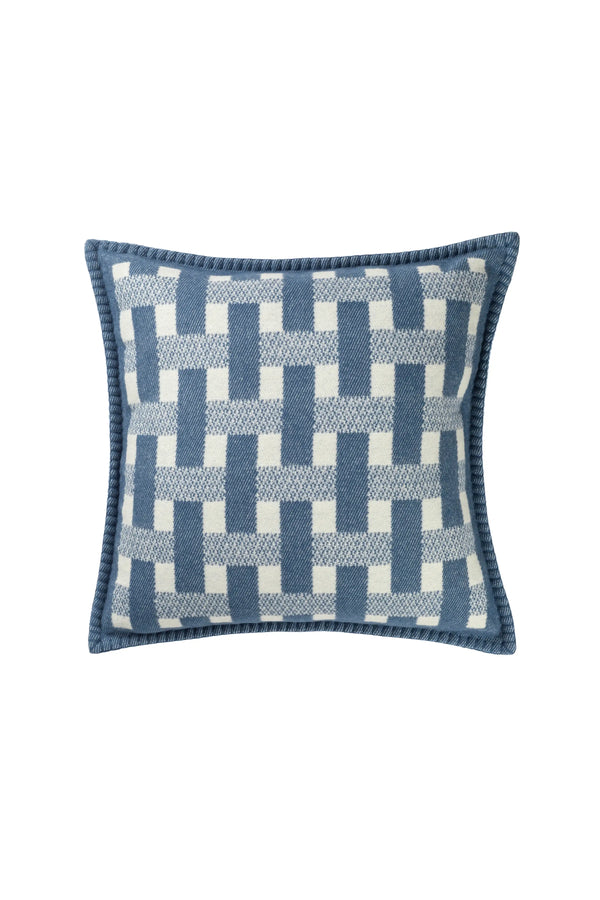 johnstons of elgin Basketweave Blue Cushion