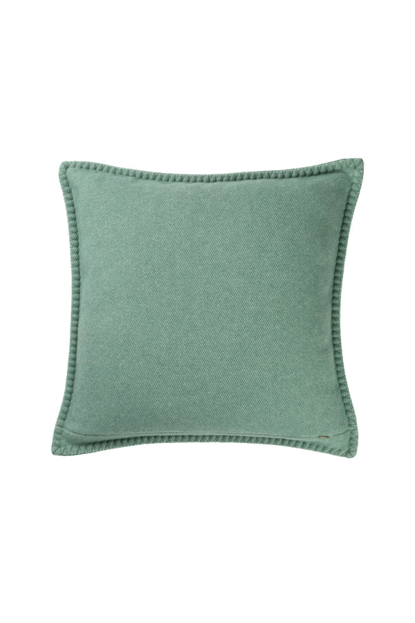 Johnstons Of Elgin Basketweave Green Cushion