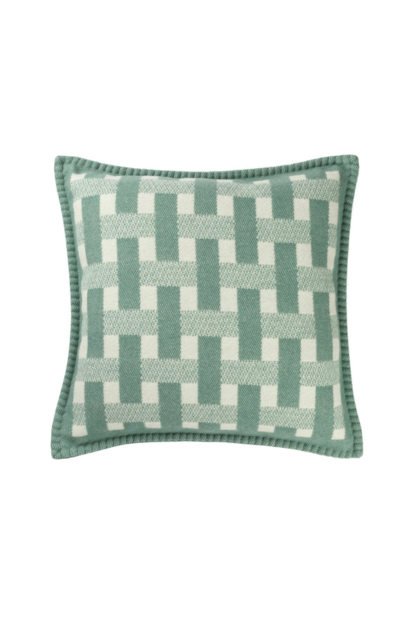 johnstons of elgin Basketweave Green Cushion
