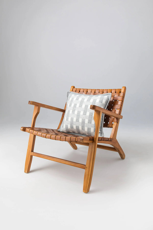 Johnstons Of Elgin Basketweave Light Grey Cushion