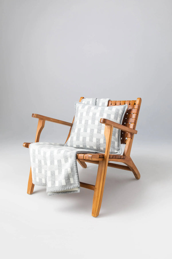 Johnstons Of Elgin Basketweave Light Grey Cushion