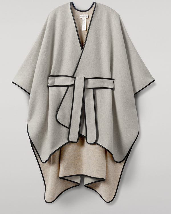 Johnstons Of Elgin Belted Cream Wool & Cashmere Cape